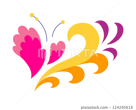 Mexican traditional flower. Ethnic embroidery decoration. Ornate folk graphic, wallpaper element. Festive mexican floral motif. Vector illustration 124295618