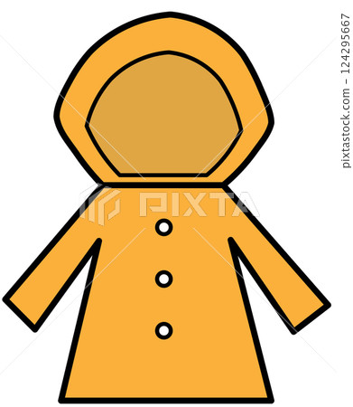 A simple orange raincoat (with lines) 124295667