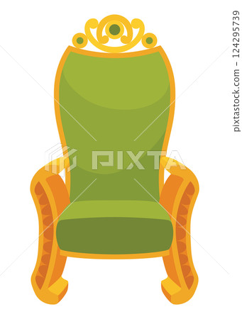 Regal Royal Throne Exudes And Grandeur. Fit For Royalty, These Throne Feature Exquisite Craftsmanship And Luxurious Upholstery. Icon 124295739