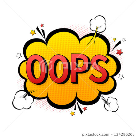 Pop art style with oops sign for banner design. Vector illustration 124296203