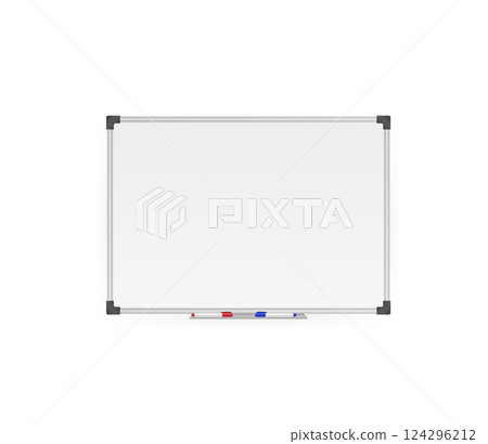 Modern template. Flat whiteboard. Blank screen isolated. Flat vector illustration. Vector drawing. Isolated object. 124296212