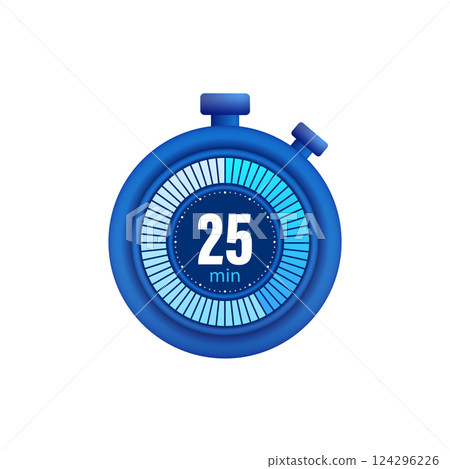 Icon of a timer with 25 minutes on the white background. Vector illustration. Icon of a timer with 25 minutes on the white background. Vector illustration. 124296226