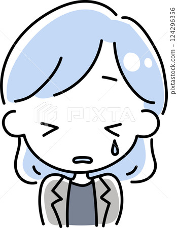 A woman in a suit shedding tears 124296356