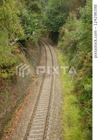 Railway track in A Coruna. Railway track in A Coruna. 124296398