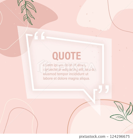 Quote abstract background. Social media design concept. Vector concept. Cream color. Abstract minimal design. Frame template. Circle triangle. 124296675
