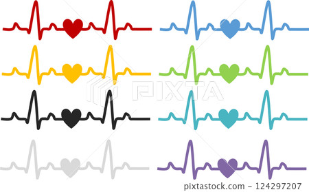心電圖圖形素材插圖 124297207