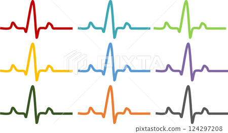 心電圖圖形素材插圖 心電圖圖形素材插圖 124297208