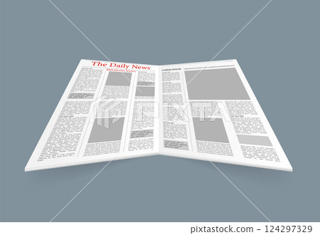 Vintage paper cut pattern with newspaper on white background for print design. Concept art. Vector illustration. 124297329