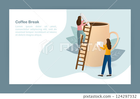 3d character black coffee break people for lifestyle design. Cartoon character. Coffee break people, great design for any purposes. 3d character black coffee break people for lifestyle design. Cartoon character. Coffee break people, great design for any purposes. 124297332