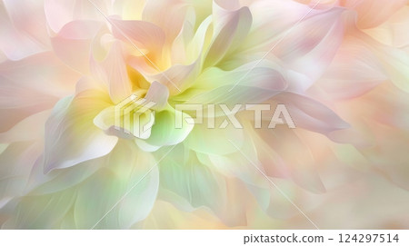 Pastel colored dahlia flower petals creating soft background 124297514