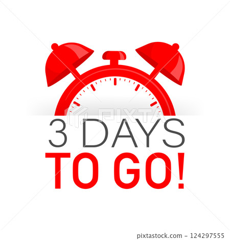 3 day to go in modern style. Special offer badge. Web design. Sale tag. Vector illustration. 3 day to go in modern style. Special offer badge. Web design. Sale tag. Vector illustration. 124297555