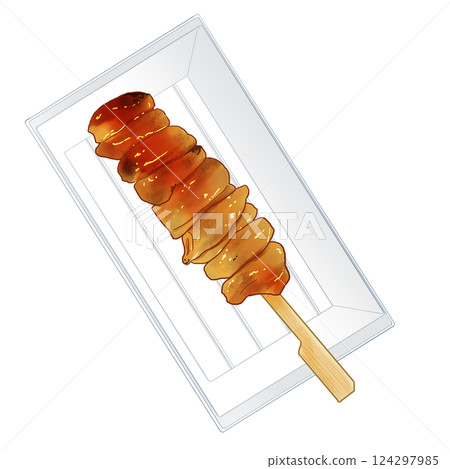 Yakitori skin with plate 124297985