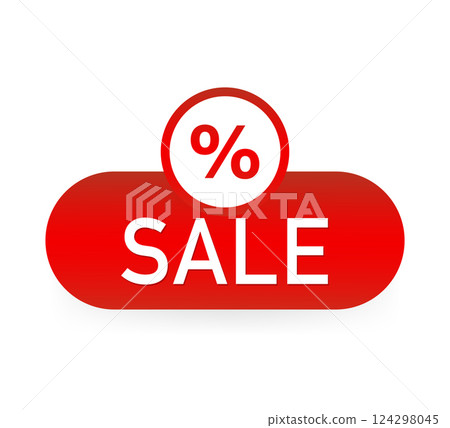 Flat colorful advertising. Sale vector icon in flat style. Modern flat illustration. Modern design. Banner design. 124298045