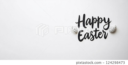 Elegant Minimalist Easter Greeting Card with Stylish Typography 124298473