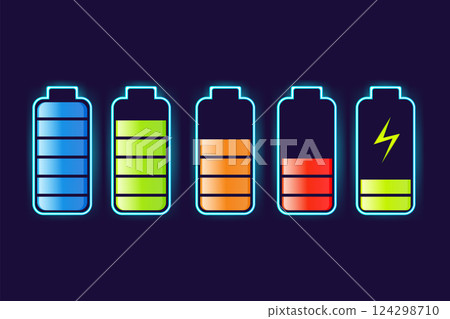 Flat battery charge for mobile device design. Vector mobile device concept. Vector illustration in flat style. Flat battery charge for mobile device design. Vector mobile device concept. Vector illustration in flat style. 124298710