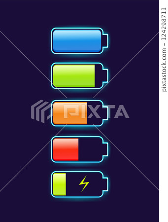 Flat battery charge for mobile device design. Vector mobile device concept. Vector illustration in flat style. 124298711