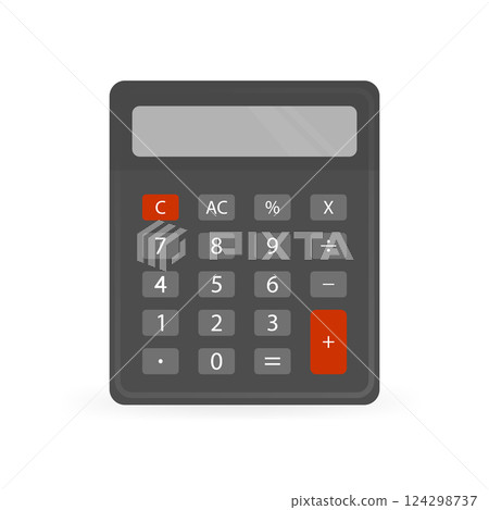 Modern calculator, great design for any purposes. Vector graphic illustration. Modern design. Flat design vector. Modern calculator, great design for any purposes. Vector graphic illustration. Modern design. Flat design vector. 124298737