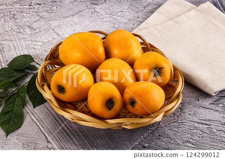 Ripe sweet juicy medlar fruit 124299012