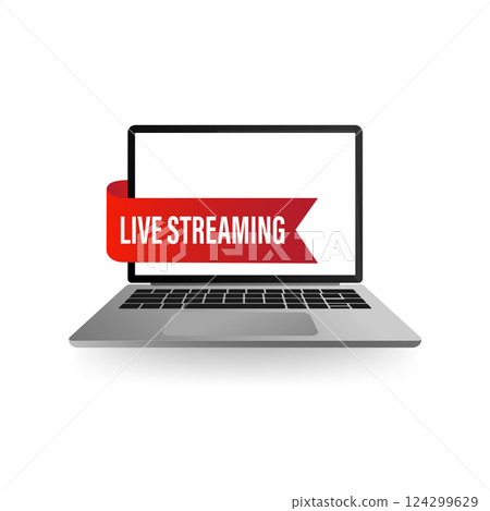 Concept live streaming for web page, banner, presentation, social media, documents. Watch video online. Concept live streaming for web page, banner, presentation, social media, documents. Watch video online. 124299629