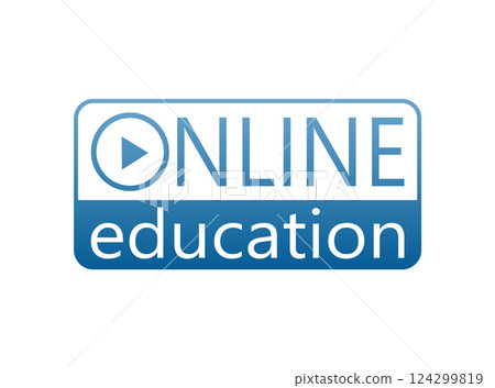 Online educational vector logo on a white background. Vector illustration. Online educational vector logo on a white background. Vector illustration. 124299819