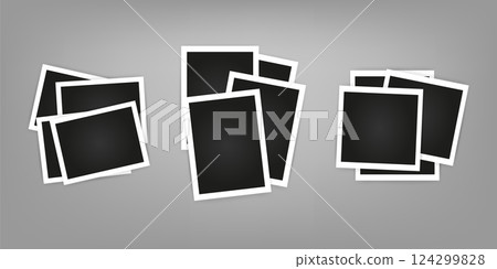 Empty photo frames isolated on white background. Vector illustration. Empty photo frames isolated on white background. Vector illustration. 124299828