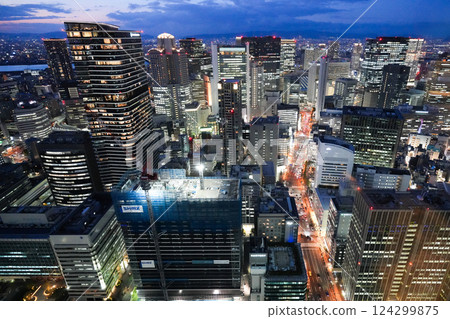 Twilight scene of Umeda area seen from Conrad Osaka 124299875