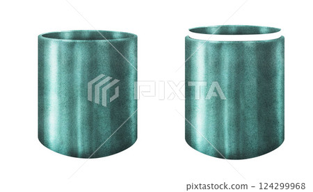 Planter with green metallic textures. Flower pot, vase for plants and bouquets. Watercolor container template for interior and exterior, indoor and garden flowers, plants, trees Planter with green metallic textures. Flower pot, vase for plants and bouquets. Watercolor container template for interior and exterior, indoor and garden flowers, plants, trees 124299968