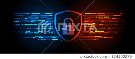Cyber security neon lock protect data Cyber security neon lock protect data 124300276