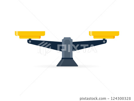 Vector scales Icon, isolated on a white bacground. Vector illustration. Vector scales Icon, isolated on a white bacground. Vector illustration. 124300328