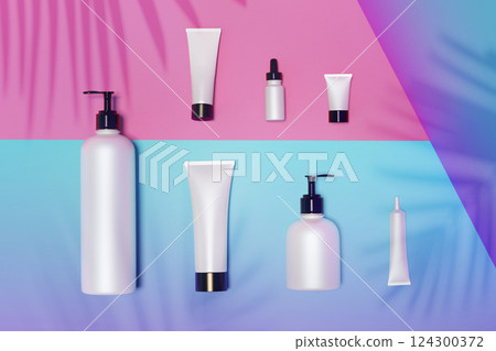 Cosmetic mock up under the sunlight. 124300372