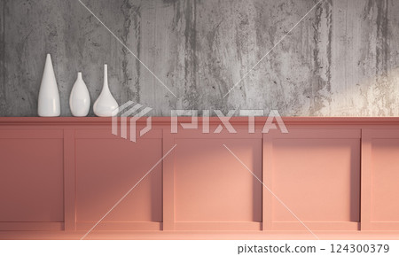 3d rendering illustration of sunny day living room 124300379