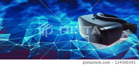Virtual reality network concept. 124300391