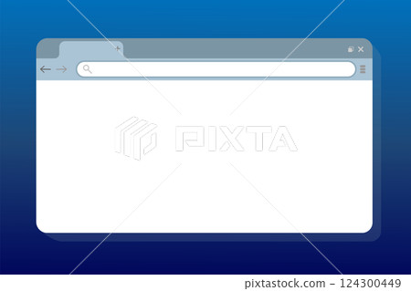 Simple Browser window on blue background. Stock vector illustration. 124300449