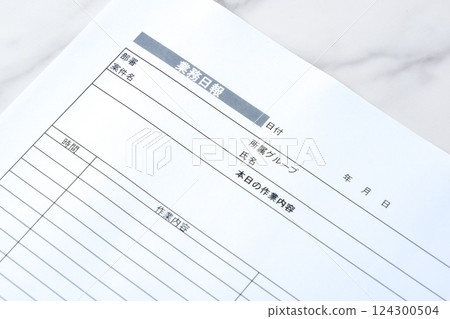 After completing each day's work, you fill out a "daily work report" to report the time required, the work content, and the progress. 124300504