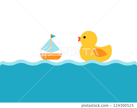 Floating duck toys and sailboats Floating duck toys and sailboats 124300525