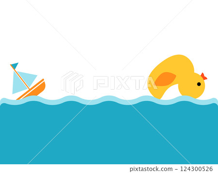 Capsized Duck Toy and Sailboat 124300526