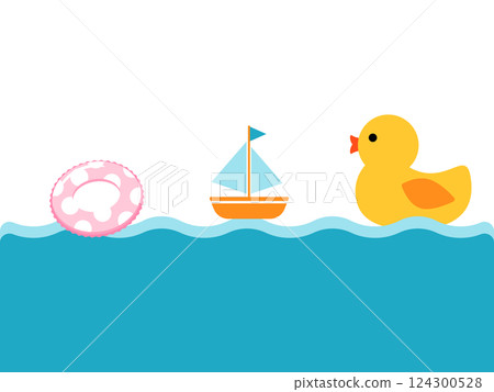 鴨子玩具漂浮在水中 124300528