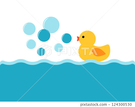 鴨子玩具漂浮在水中 124300530