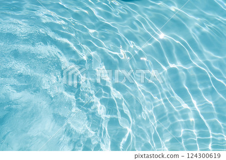 Water in swimming pool rippled water detail background. 124300619