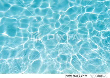 Water in swimming pool rippled water detail. 124300620