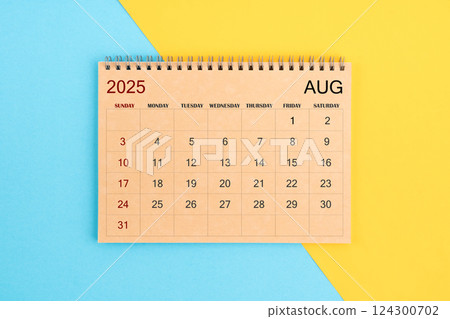 August 2025 brown calendar for 2025 year. 124300702
