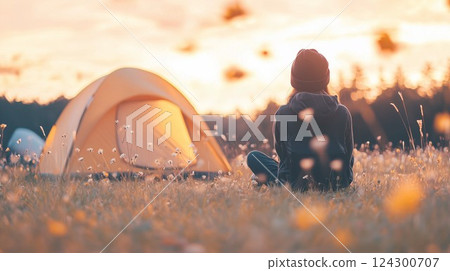 Children playing with tents 124300707
