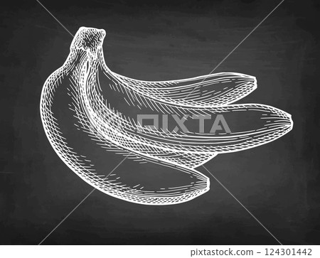 bunch of bananas chalk sketch 124301442