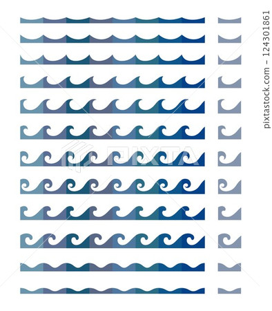 Seamless wave pattern in a flat graphic style. 124301861