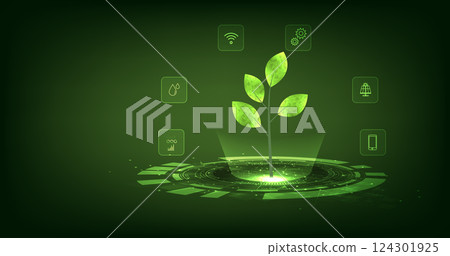Smart farm technology concept. 124301925