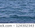 Blue sea swaying in the wind - Ripples on the water surface - 124302343