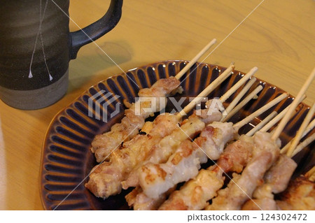 Yakitori and sake Yakitori and sake 124302472