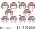 Children's facial expression illustration set 124303039