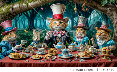 Alice in Wonderland based on the Mad Tea Party 124303249
