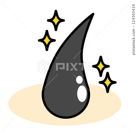 Cross-sectional structure of black, shiny hair 124303419